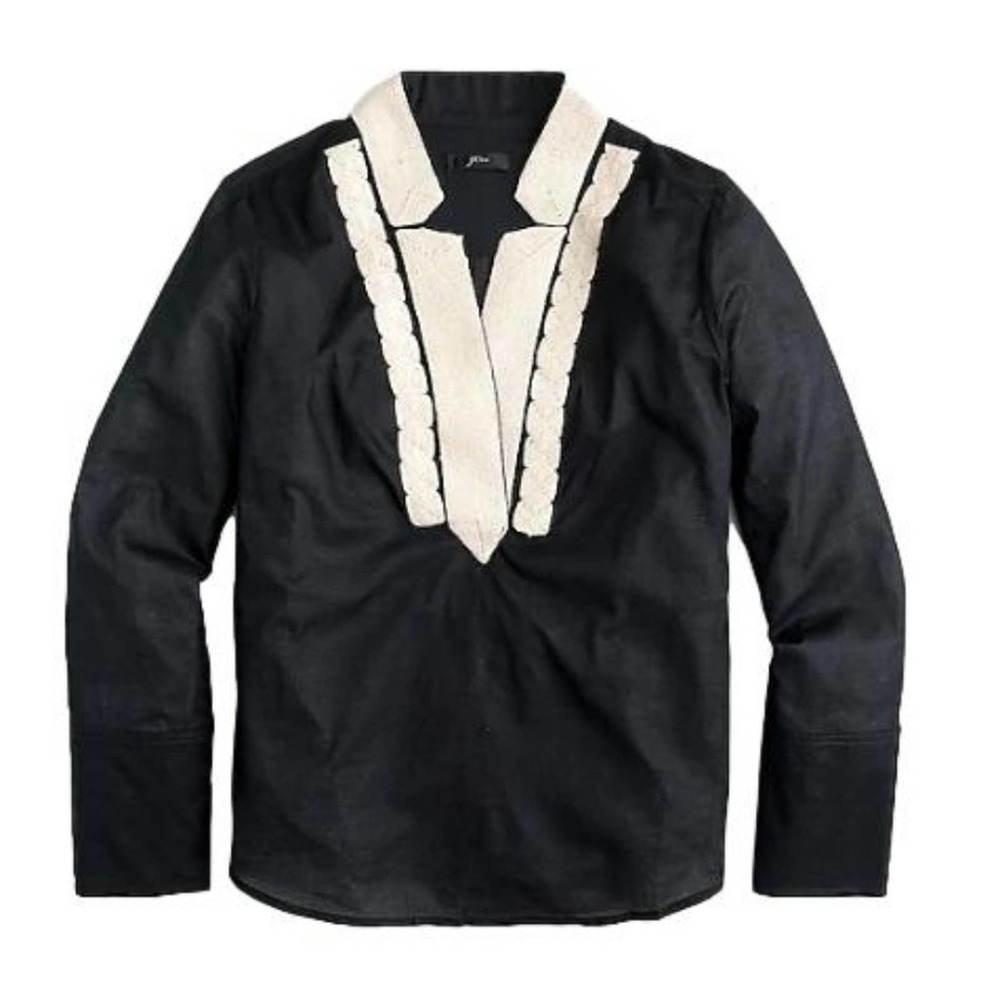 NWT Soutache Trim Tunic in Cotton Voile Size XXS